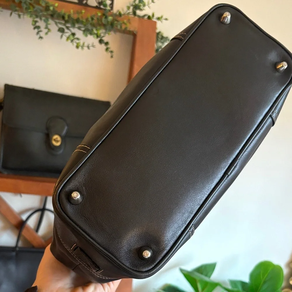 Vintage Coach Hampton Black Leather Carryall | Style 7555 | 2003 | Great Cond - Picture 8 of 11